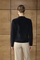 Siyah Gold Düğmeli Baklava Triko Ceket