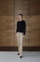 Siyah Gold Düğmeli Baklava Triko Ceket