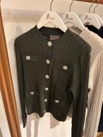 Triko Düğmeli Hırka yeşil