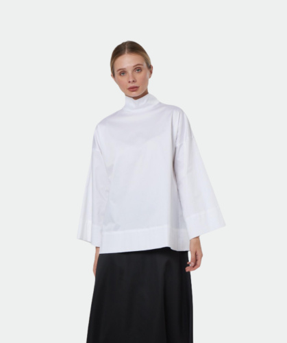 Ekru Pamuk Saten Verby Gömlek