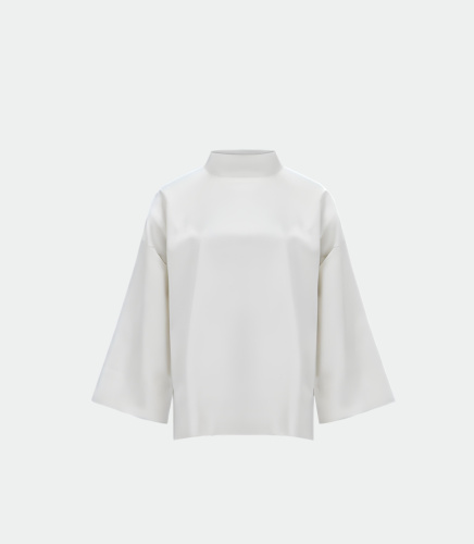 Ekru Pamuk Saten Verby Gömlek