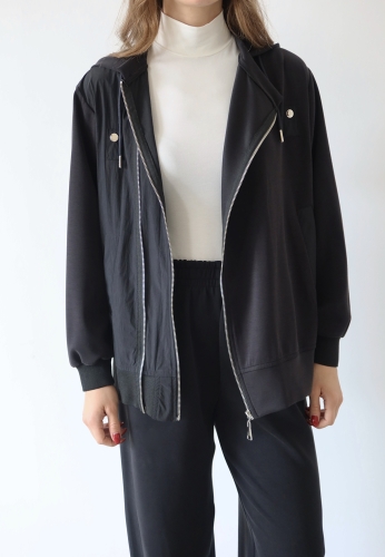 Oversize Fit Kapüşonlu Ceket