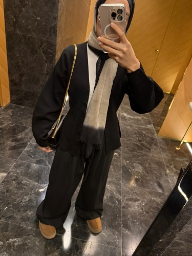 Paul Kışlık Çizgili Siyah Pantolon